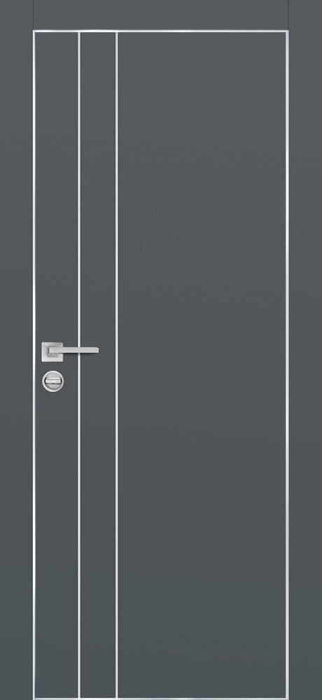 Межкомнатная дверь PX-14  AL кромка с 4-х ст. Графит матовый