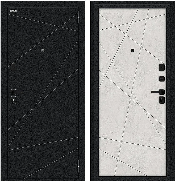 Дверь Браво Граффити-5/SBlack Букле черное/Look Art DIS007411