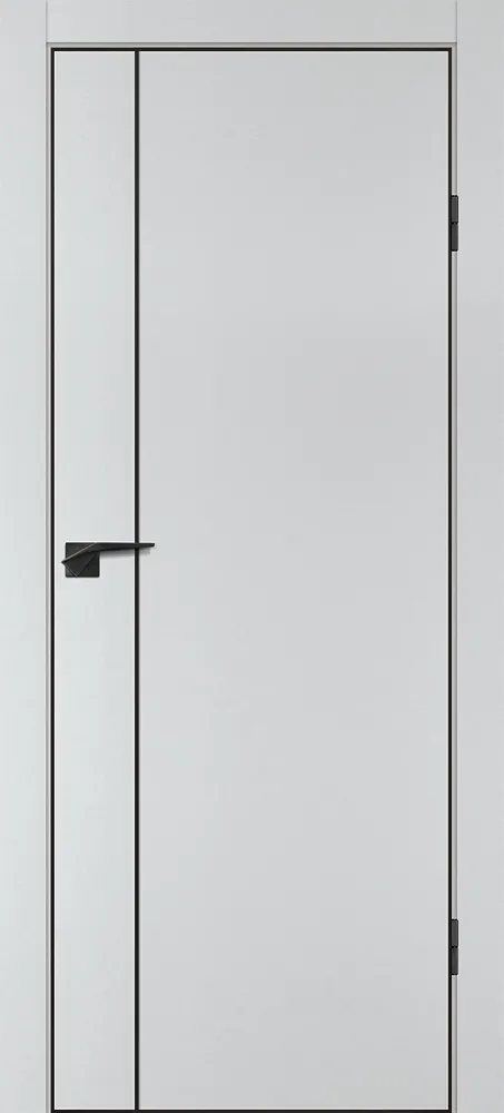 Межкомнатная дверь P-21  черный молдинг PET,  кромка ABS черная c 4-х ст. Сапфир матовый